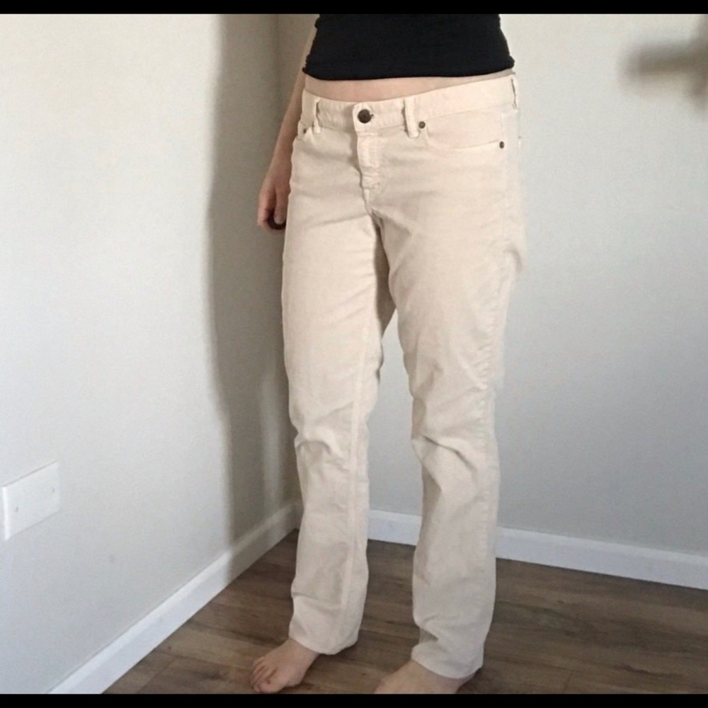 J. Crew white corduroy Matchstick skinny jean